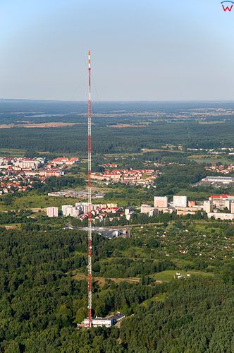 LOTNICZE. Polska, warm-maz. Maszt telekomunikacyjny w Olsztynie.